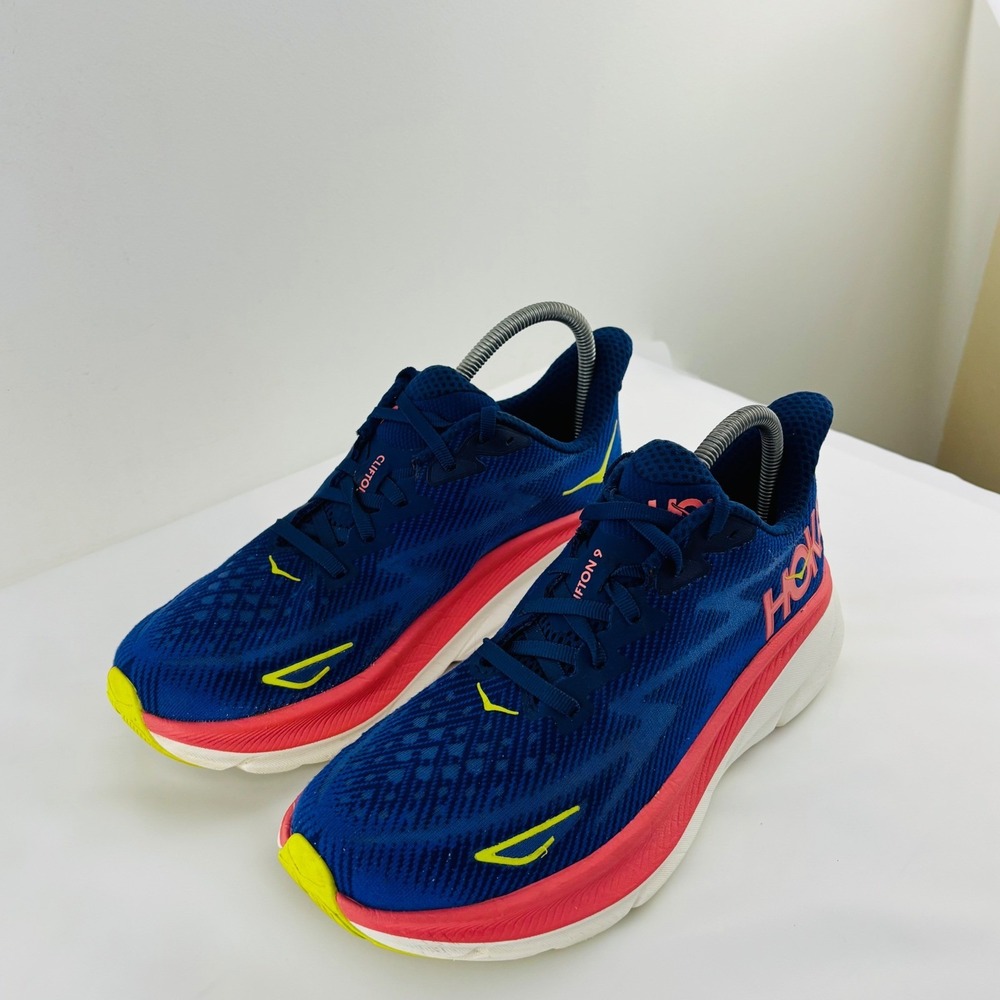 Hoka One One Clifton 9 Women's Size 10B Running Shoes Blue Coral Sneakers - Picture 2 of 11